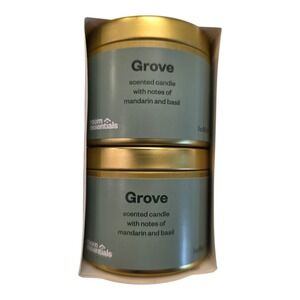 2 3oz Room Essentials Grove Scented candle with notes of mandarin & basil